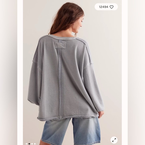 Free People We The Free Venice V-Neck Sweatshirt. NWT cold winter - Picture 3 of 4